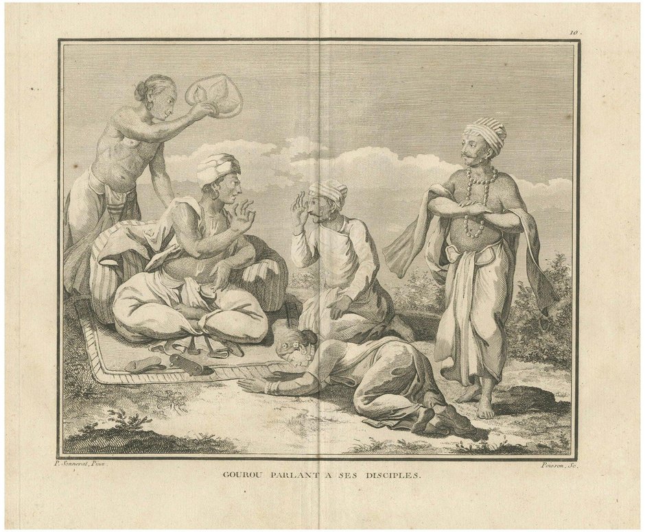 Disciples Indignant Sonnerat, Indian Guru Teaching Disciples, Enlightenment Era, 1806 ...