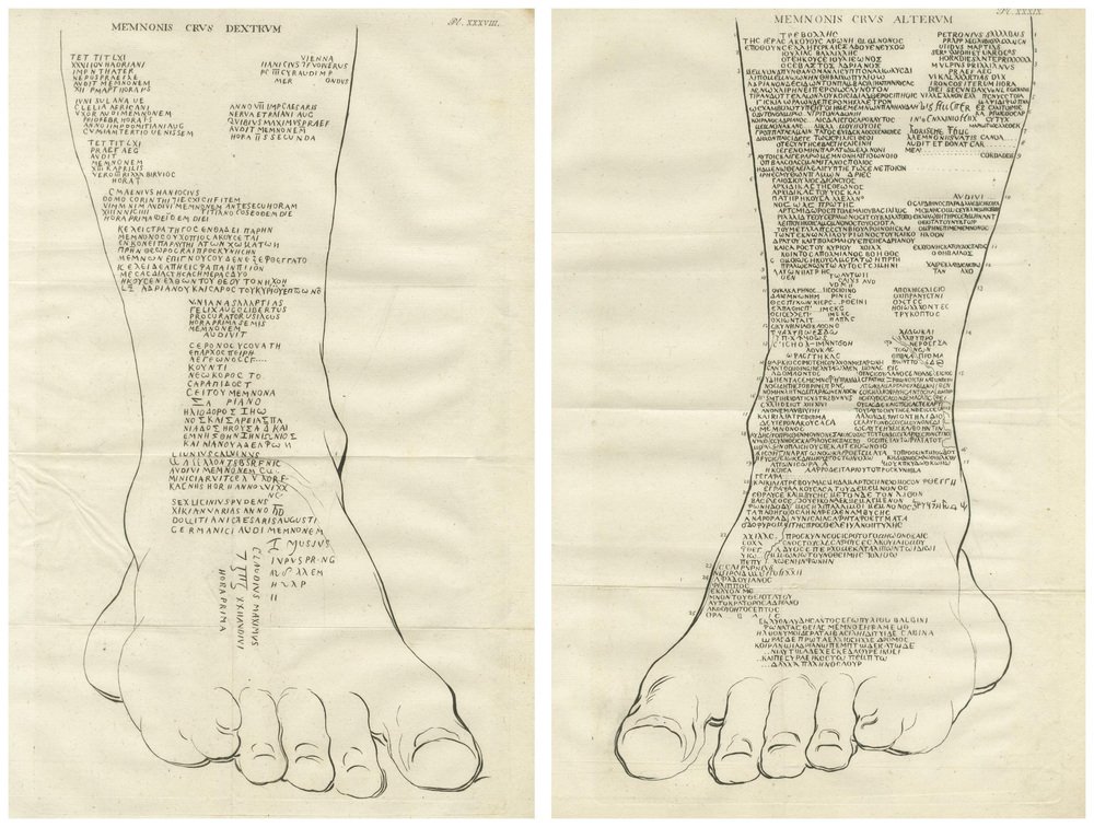 Inscriptions on the Legs of the Colossus of Memnon Greek & Latin ...