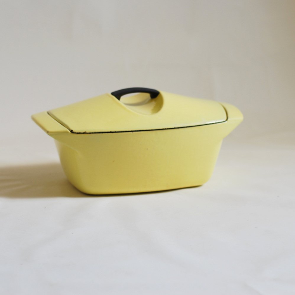 A Fabulous Vintage Le Creuset 35 ~ Elysees Yellow ~ Raymond Loewy Casserole/dutch Oven/coquelle ~ 1950's ~ Made in France - UK