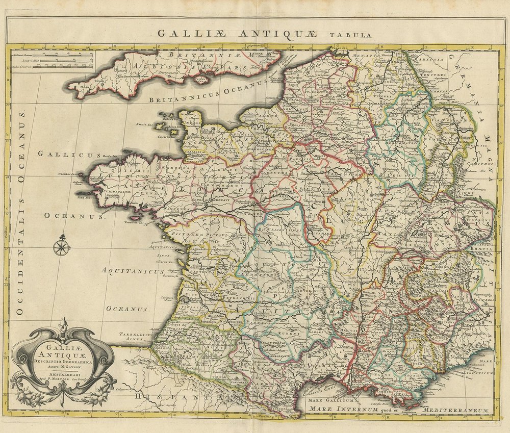 Antique Map of France by Mortier, 1730 for sale at Pamono