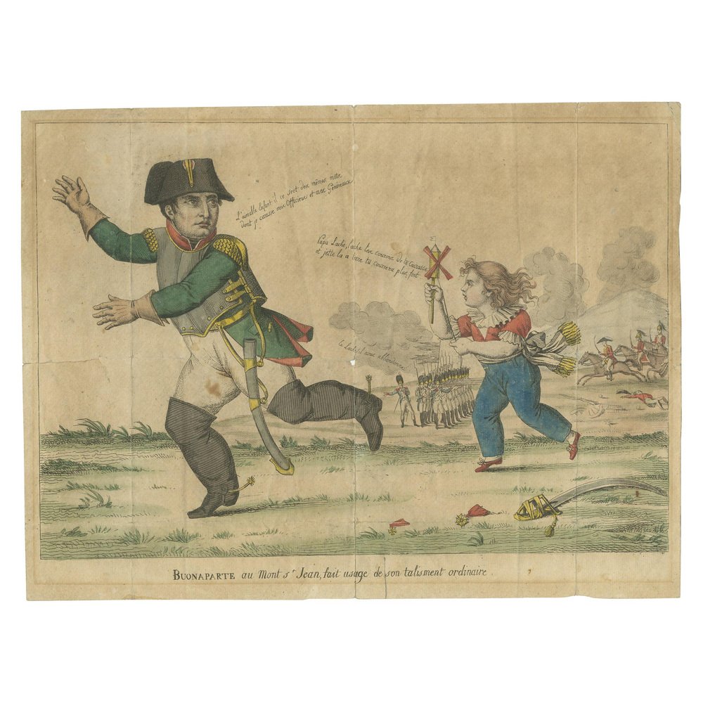 Napoleon Fleeing from the Battlefield, 1815, Paper for sale at Pamono