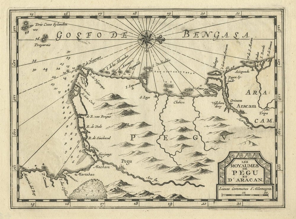 Antique Copper Engraving of Map of Pegu and Arakan, 1714 for sale at Pamono