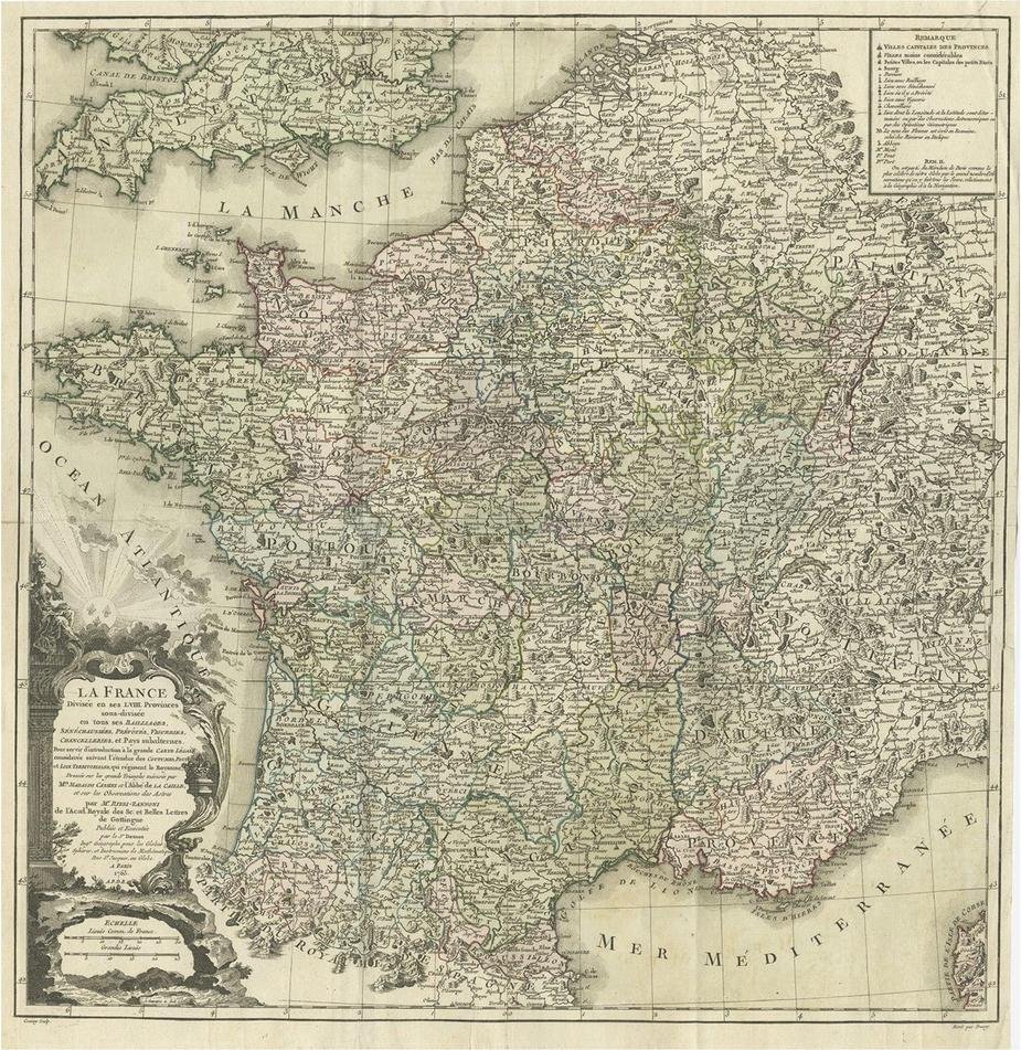 Antique Map of France by Zannoni, 1765 for sale at Pamono