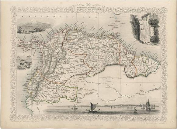 Carte Ancienne D'Amérique Du Sud Par Kitchin, Vers 1764 Sur