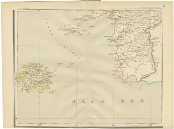 Antique Map of the Java Sea by Dornseiffen, 1900 for sale at Pamono