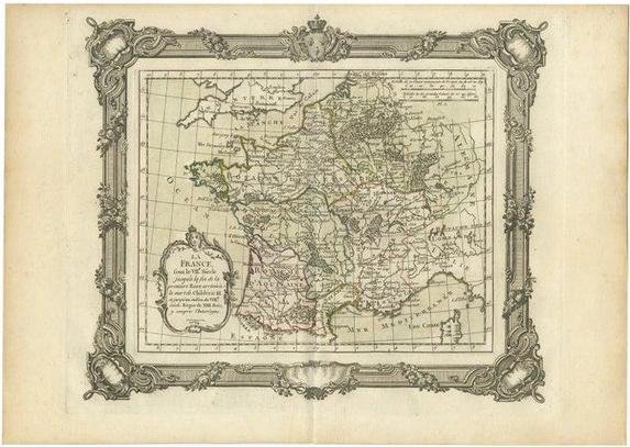 Antique Map of France by Zannoni, 1765 for sale at Pamono