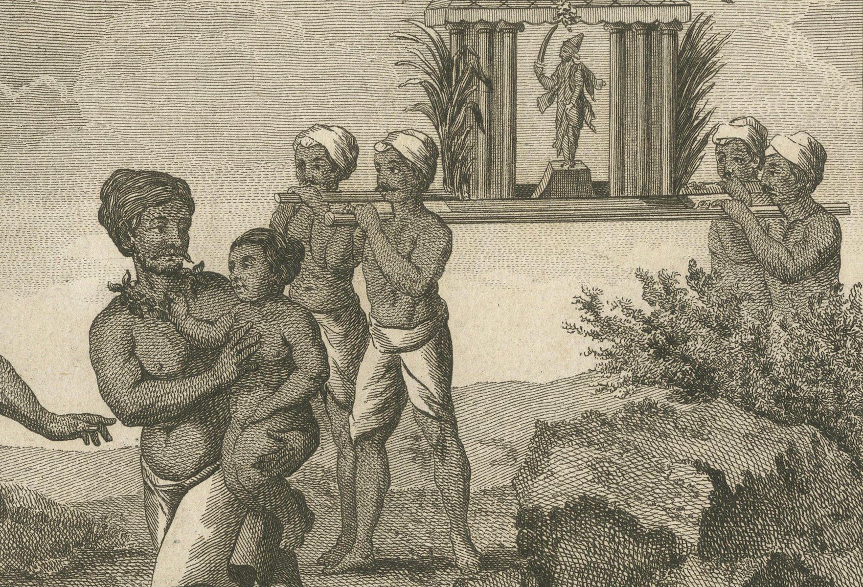 Poisson, Hindu Fire-Walking Ceremony in Honor of Dharma Raja, Engraving ...