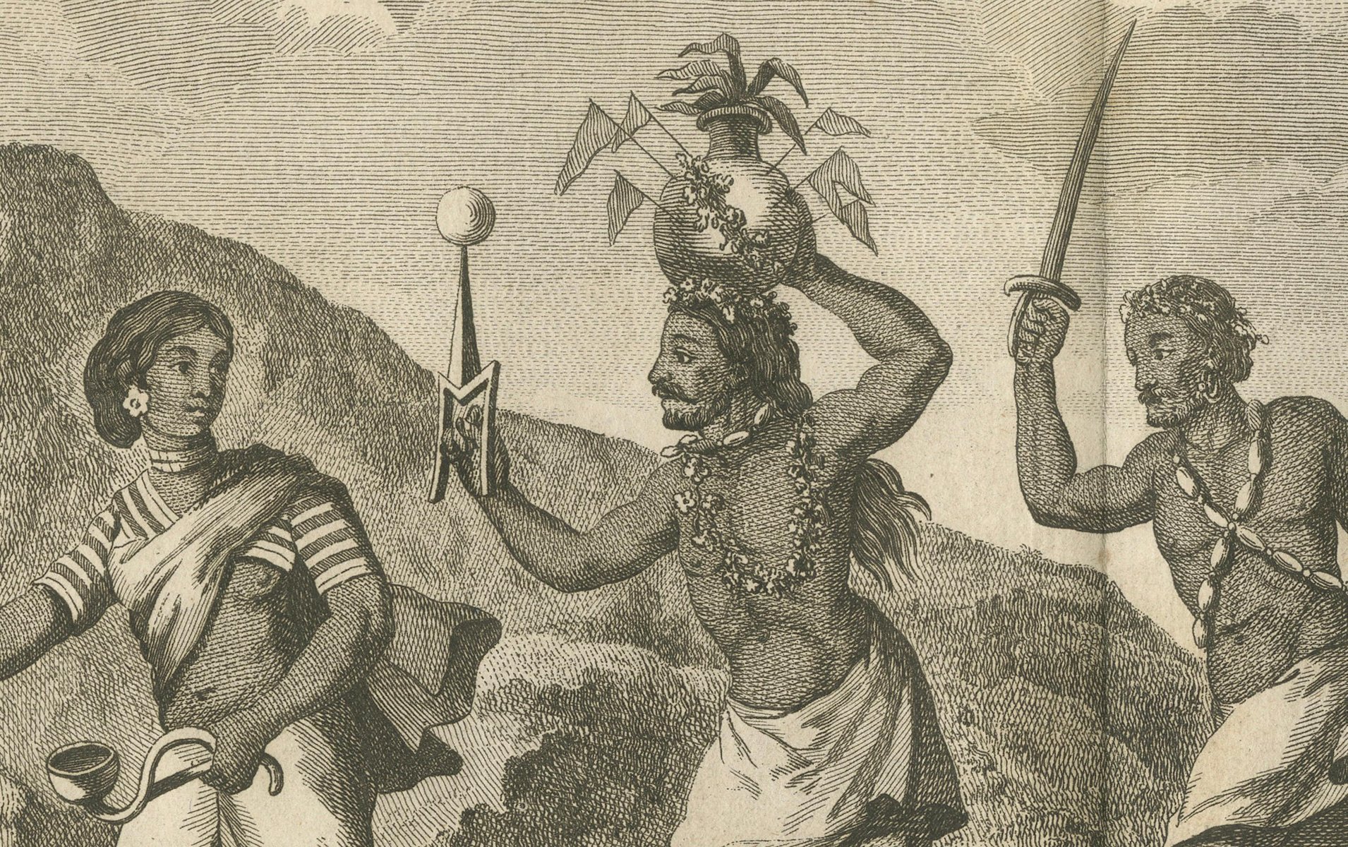 Poisson, Hindu Fire-Walking Ceremony in Honor of Dharma Raja, Engraving ...