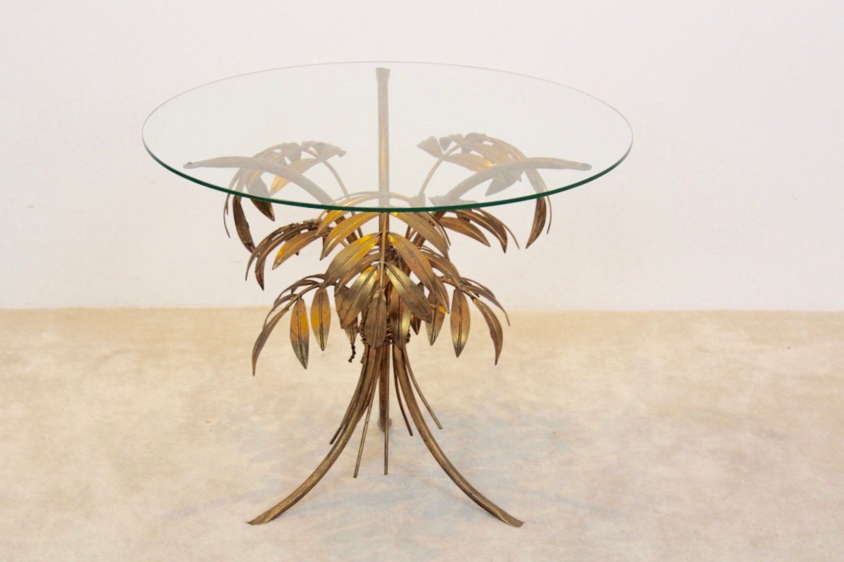 Hollywood Regency Gilt Palm Tree Coffee Table From Hans Kögl 1970s Hollywood Regency Gilt Palm Tree Coffee Table From Hans Kögl 1970s