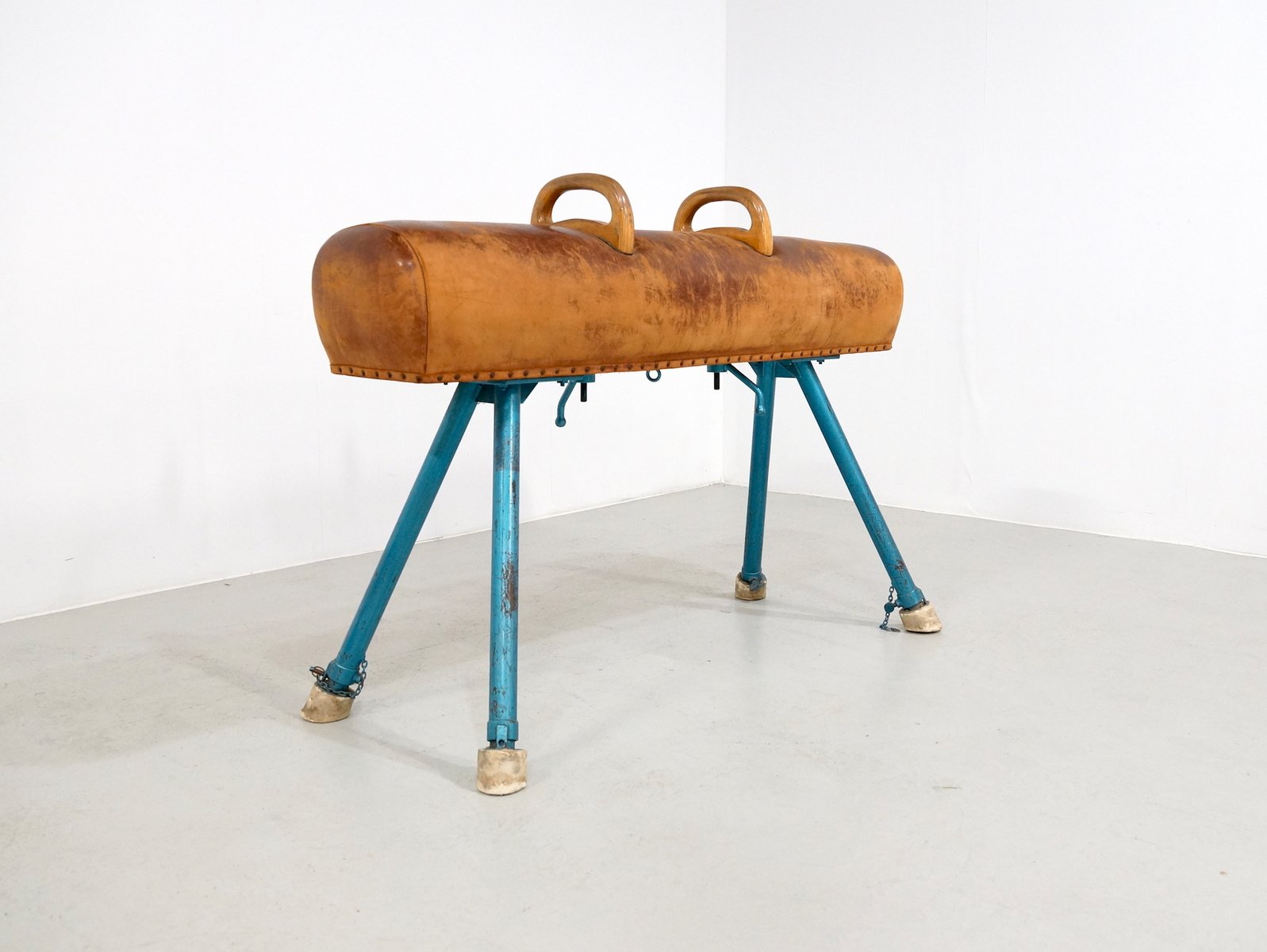 Vintage Pommel Horse on an Iron Base, 1950s for sale at Pamono