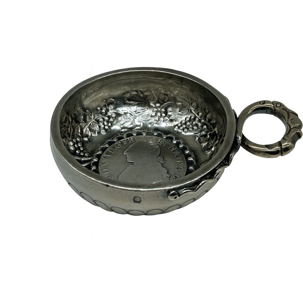 Ancien Tastevin Publicitaire Drevon Avec Motif Serpent Et Raisin