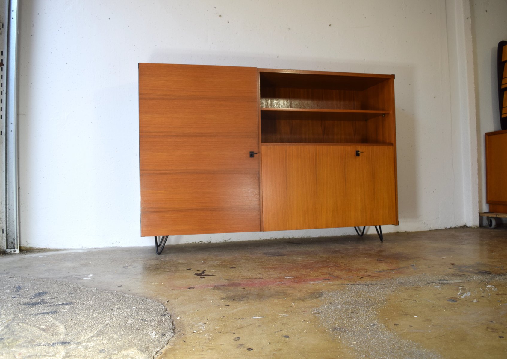 Mid-Century Modern Highboard Cabinet in Walnut, 1960s for sale at Pamono