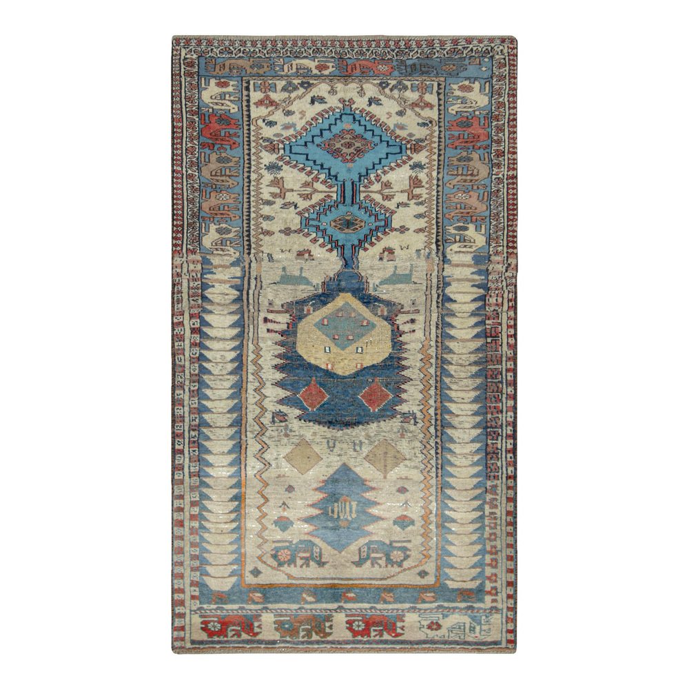 Vintage Middle Eastern Blue Gabbeh Rug with Geometric Patterns for sale ...