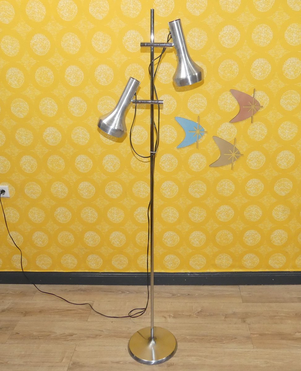 Image showcasing Metallic Silver Floor Lamp from SLZ Swisslamps International, 1970s for ...