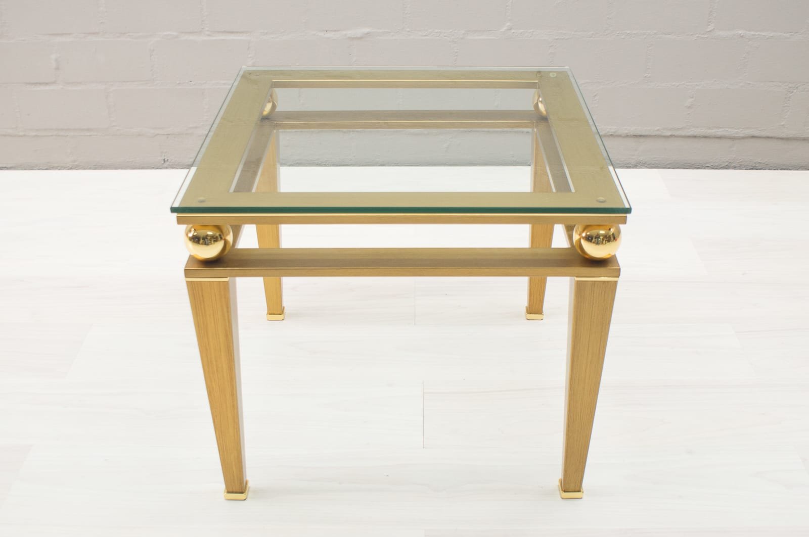 Hollywood Regency Couchtisch aus Vergoldetem Messing & Messing, 1960er