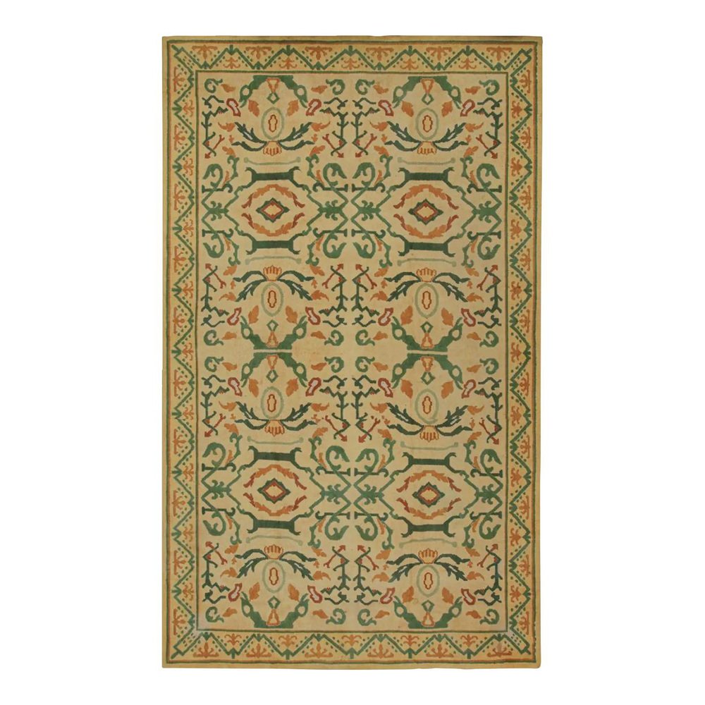 Vintage Spanish Gold Rug with Geometric Patterns for sale at Pamono