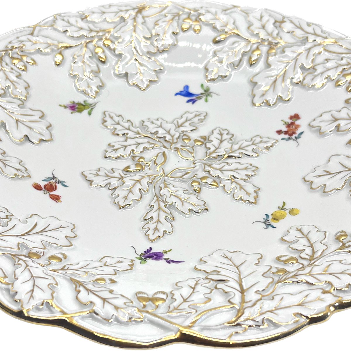 Mid-Century Rococo Revival Oak Leaf and Acorn Relief Plate with ...