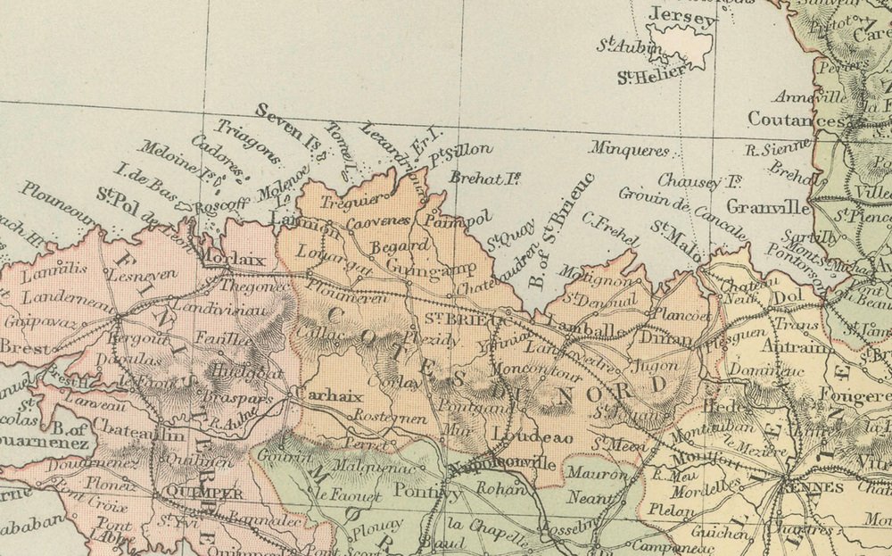 Antique Map of France, 1884 for sale at Pamono