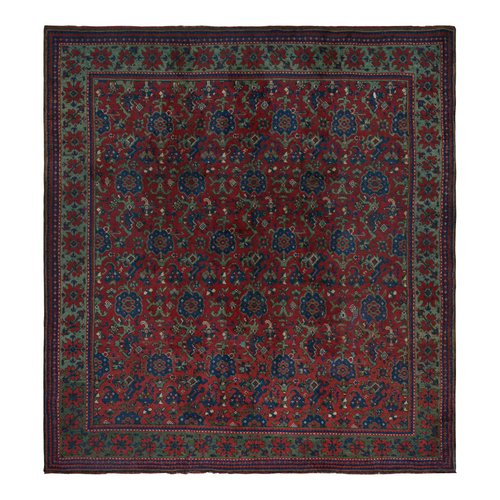 English Axminster Rug in Red with Floral Patterns for sale at Pamono