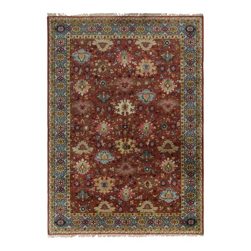 German Tetex Hooked Rug in Red with Floral Medallions for sale at Pamono