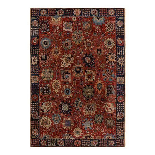 Red Hooked Rugs Handmade Hooked Rug in Red with Floral Patterns for sale at Pamono