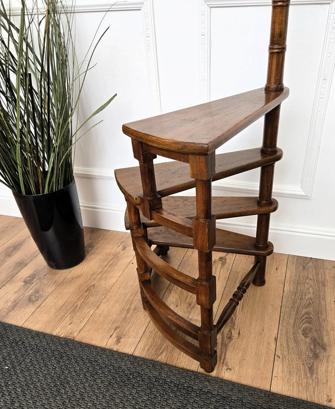 Midcentury Modern Italian Carved Walnut Library Ladder, 1950s for sale ...