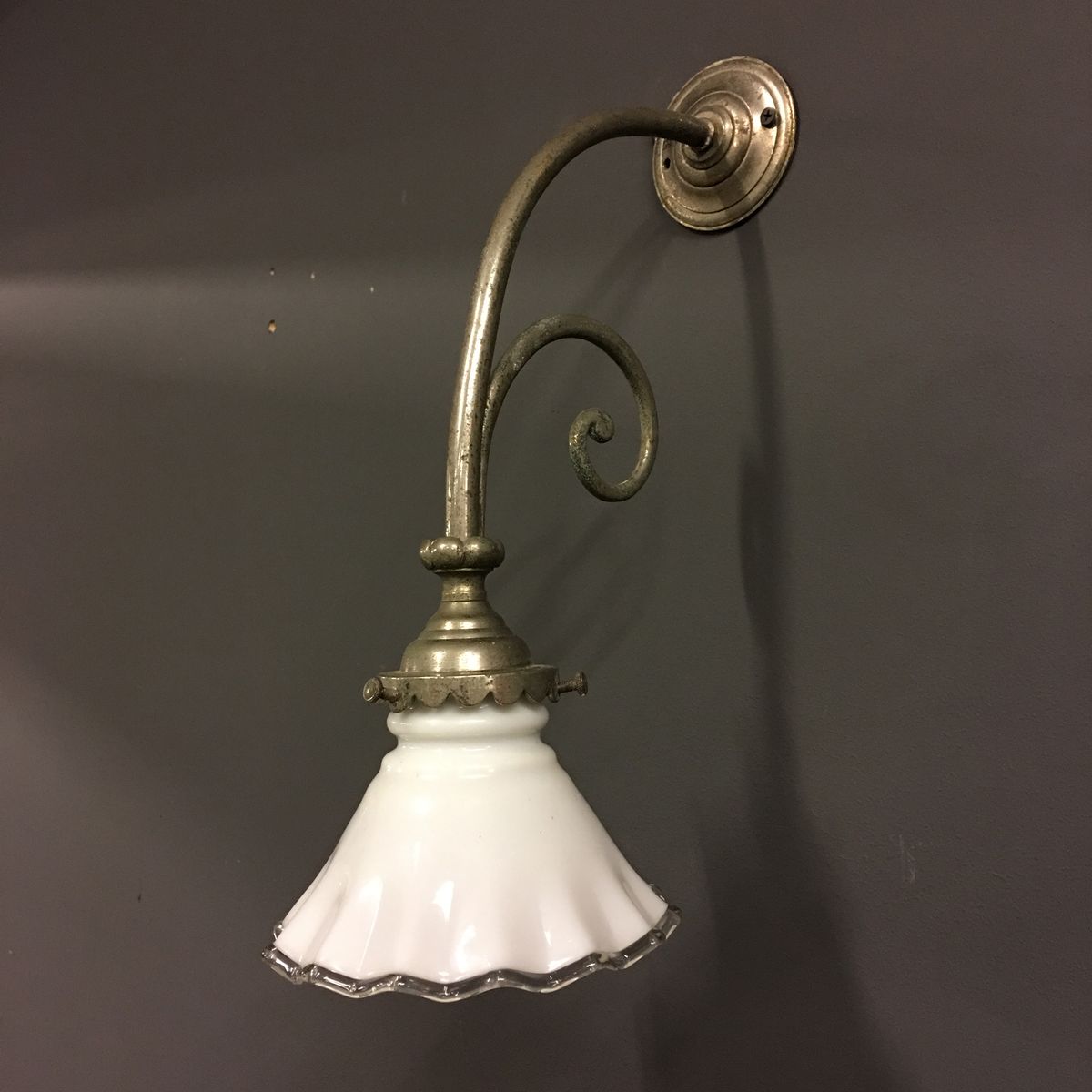 Vintage Wall Light Fixture With Opaline Glass Shade For At Pamono Vintage Wall Light Fixture With Opaline Glass Shade 7 211 00
