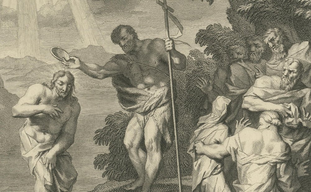 Look At The Baptism Of Christ An Engraving Done By