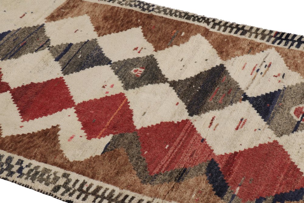 Gabbeh Diamond Pattern Vintage Gabbeh Rug Runner with Diamond Patterns for sale at Pamono