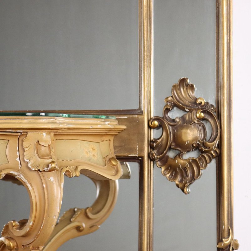 Rococo Style Gilded Wood Mirror, Italy, 20th Century for sale at Pamono