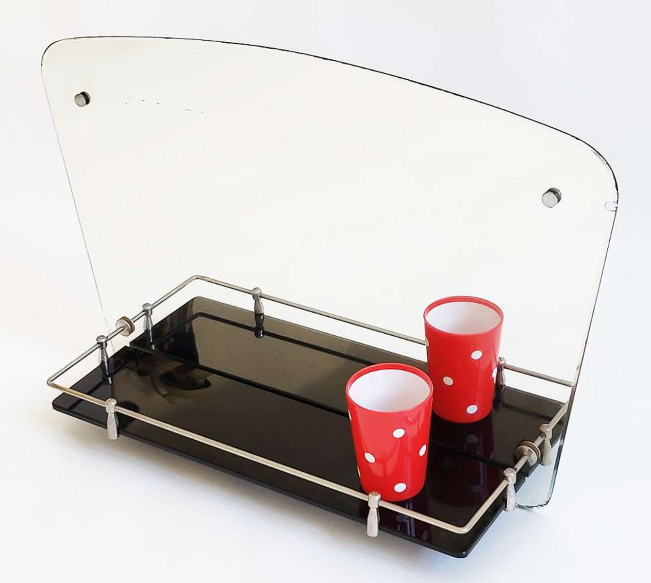 Mid-Century Modern Bathroom Mirror with Shelf, 1950s for sale at Pamono