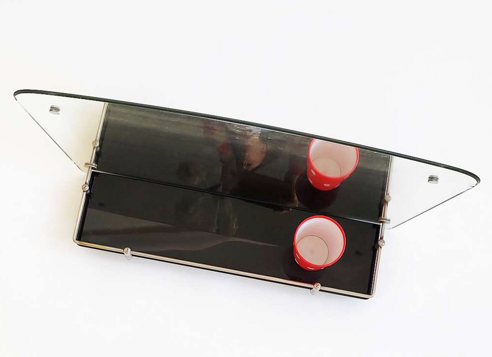 Mid-Century Modern Bathroom Mirror with Shelf, 1950s for sale at Pamono