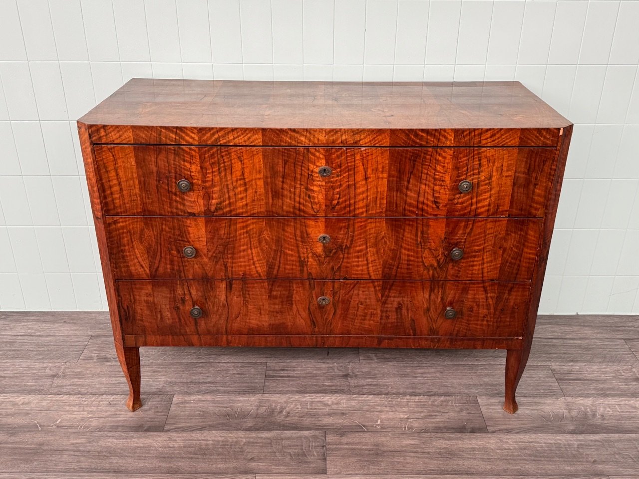Biedermeier Style Chest of Drawers in Walnut for sale at Pamono