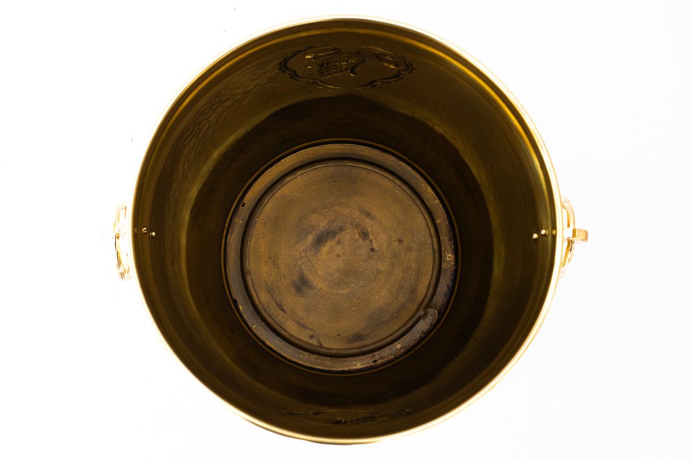 Art Deco Brass Palm Pot, 1920s for sale at Pamono