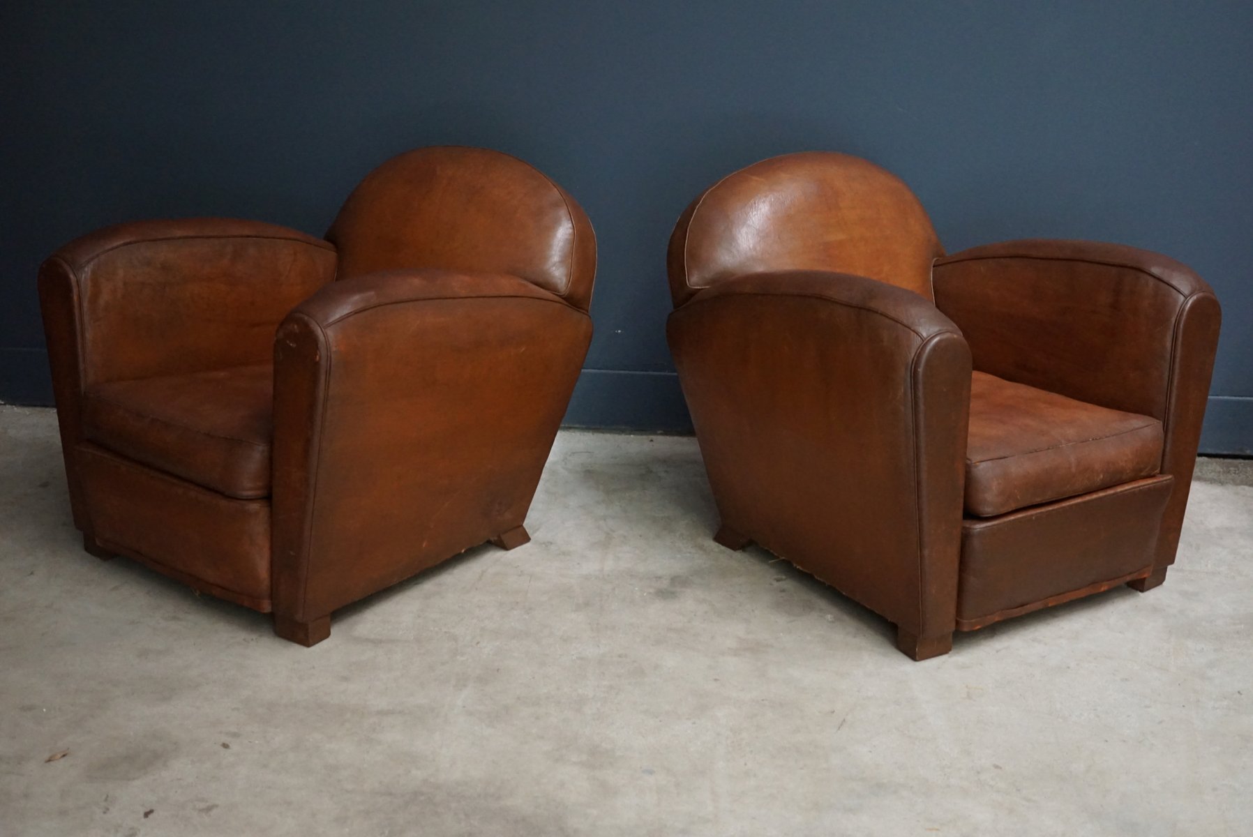 Vintage French Cognac Leather Club Chairs Set Of 2 For At Pamono Vintage French Cognac Leather Club Chairs Set Of 2