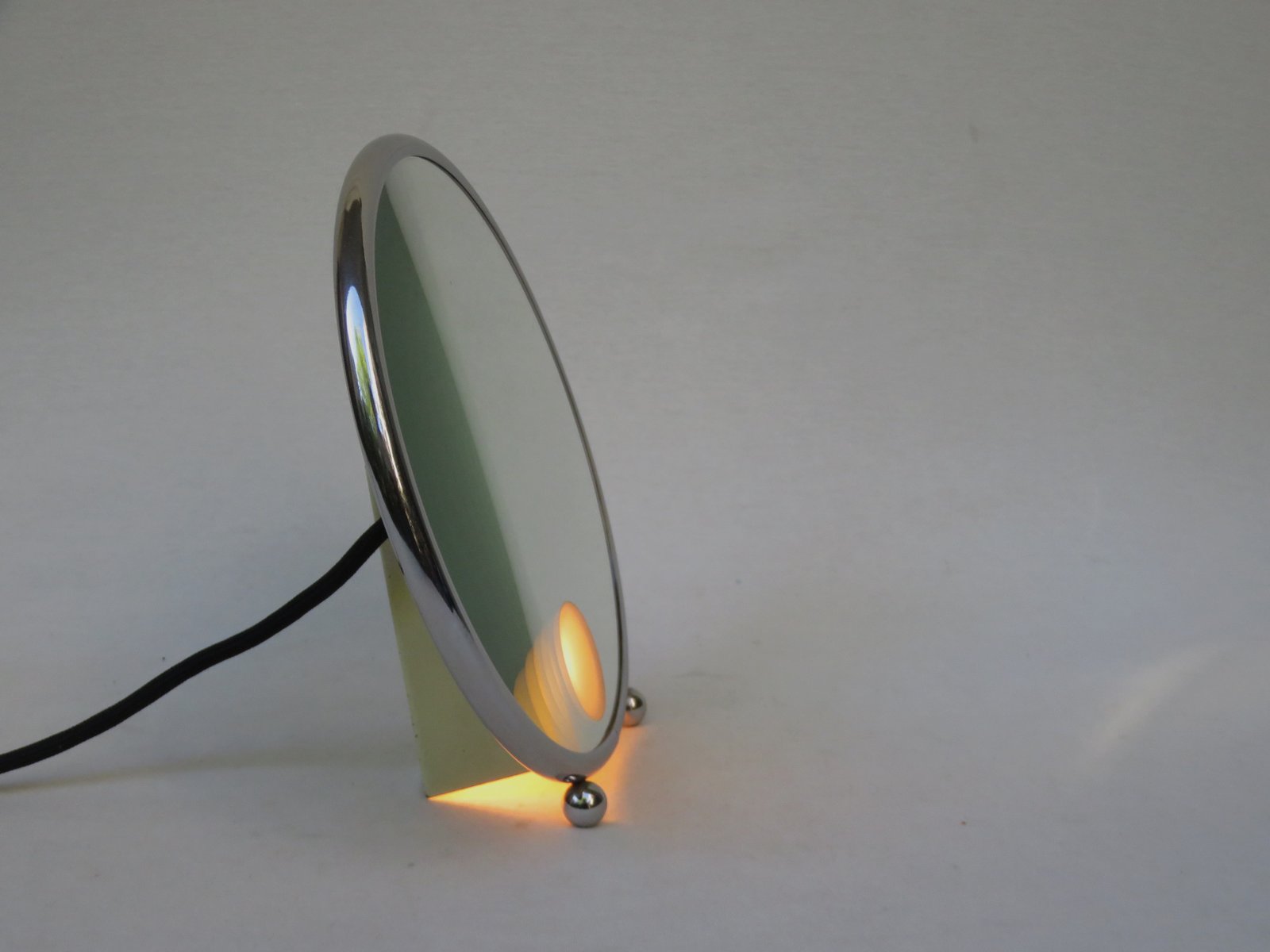 Make-Up Mirror in Chrome-Plated with Lighting, 1920s for sale at Pamono
