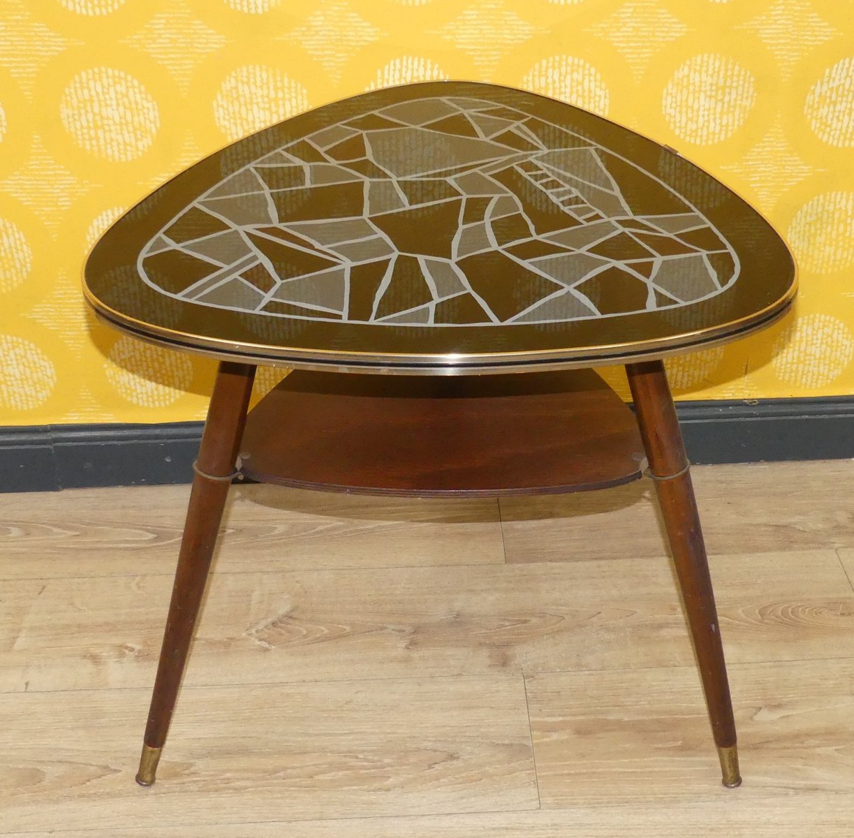 Kidney-Shaped Cocktail Table with Black Mosaic Glass Top, 1950s for ...