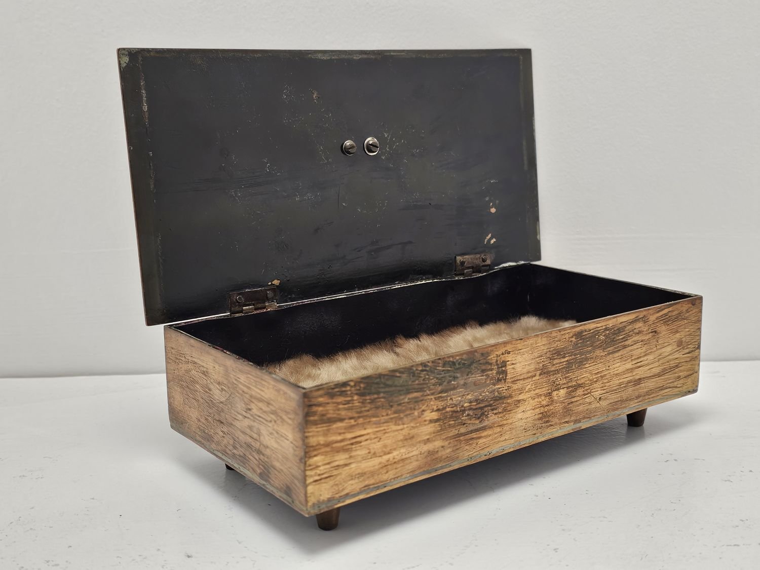 Industrial Patinated Copper Box, 1970s for sale at Pamono