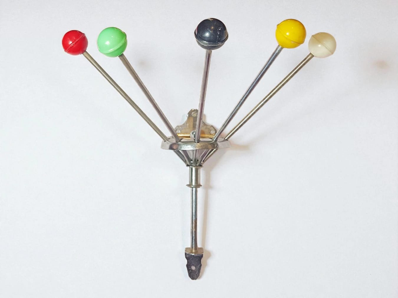 Spanish Vintage Wall Coat Rack with Colored Balls, 1960s for sale at Pamono