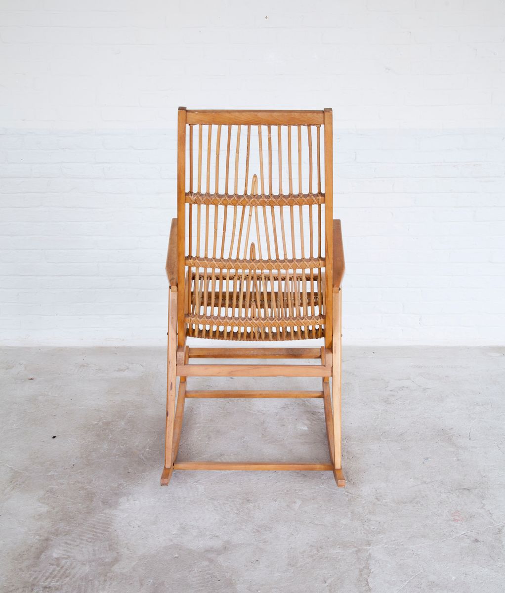 Mid Century German Rattan Rocking Chair 1960s For At Pamono Mid Century German Rattan Rocking Chair 1960s 7 654 00 Per Piece