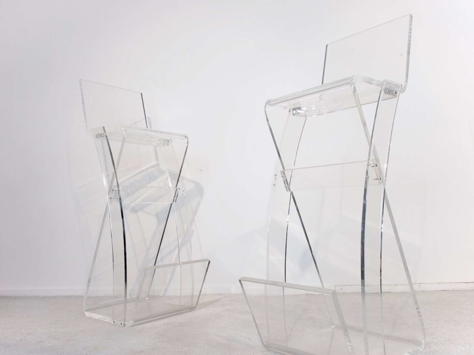 Vintage lucite bar stools 1980s