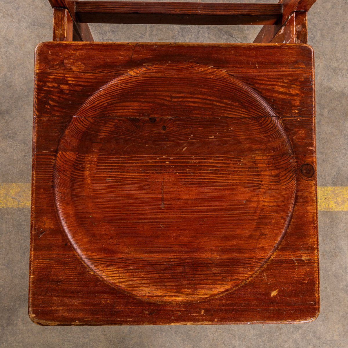 Gallery Detail: Mid Century Pitch Pine Cube Dining Chairs 1950S Set Of