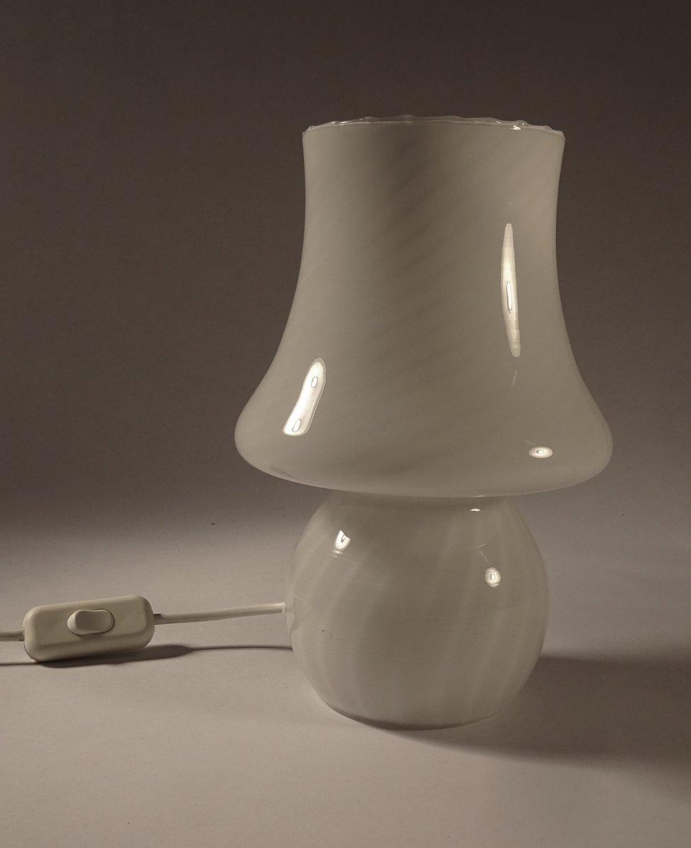 Striped Murano Glass Mushroom Table Lamp 1960s For At Pamono Striped Murano Glass Mushroom Table Lamp 1960s
