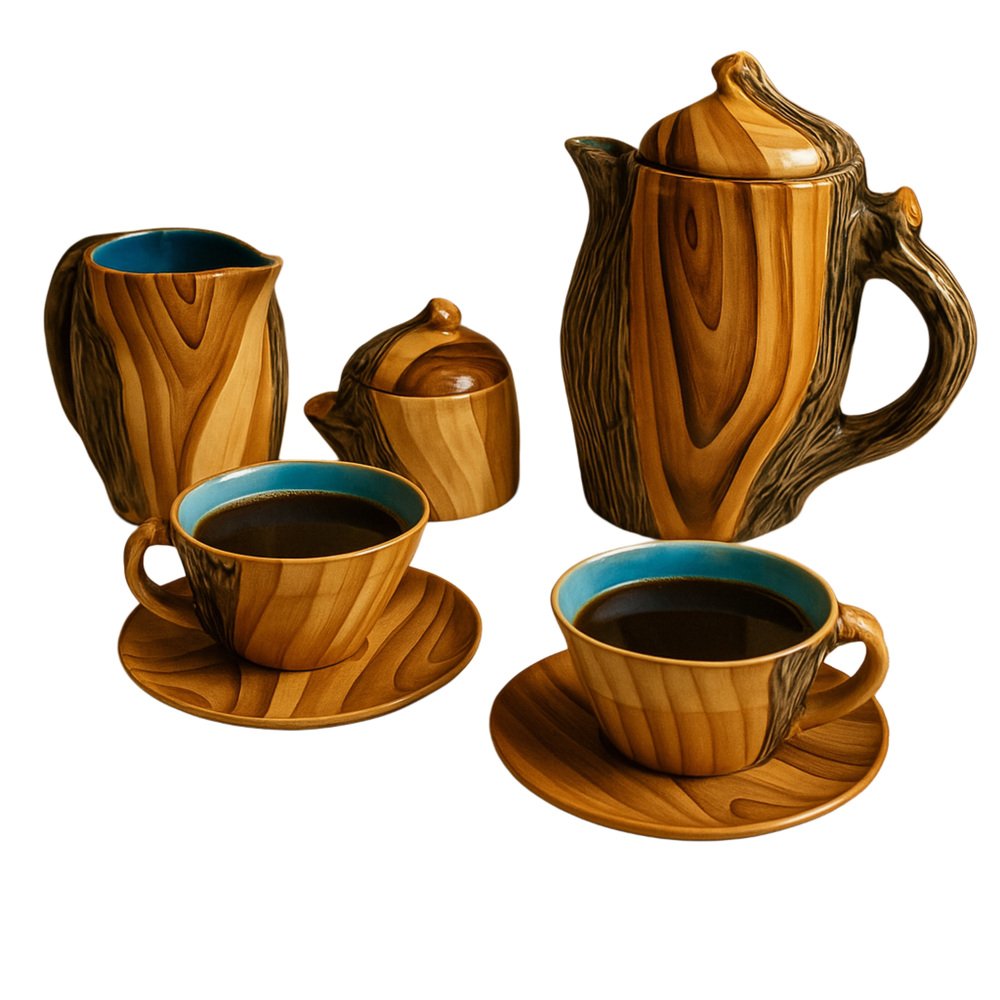 Modern Tea Service by Grandjean-Jourdan for Vallauris, 1955, Set of 5 ...