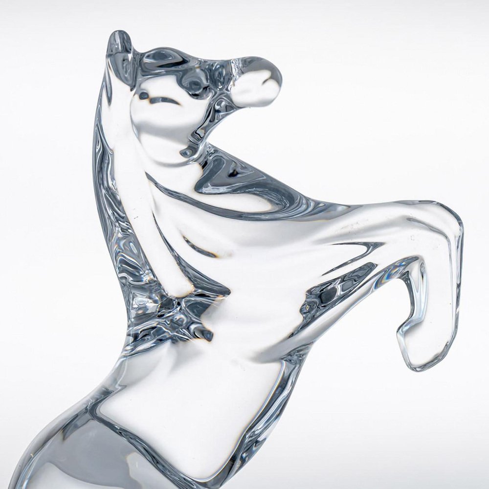 Collier Pendentif En Cristal Représentant Un Cheval Frison - Marque Crystal Animals - Neuf