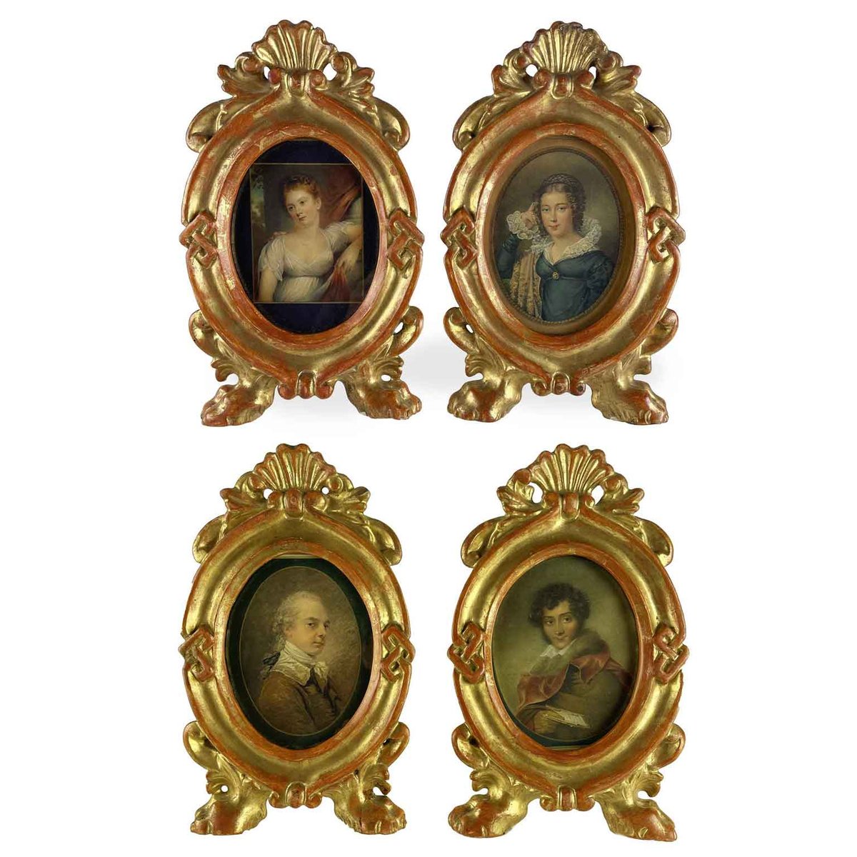Antique Gilded Frames, Set of 4 for sale at Pamono