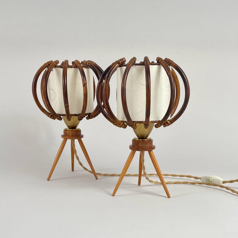 Lampe En Parchemin Vintage Des Années 1930 - Occasion, état Excellent, Sans Marque