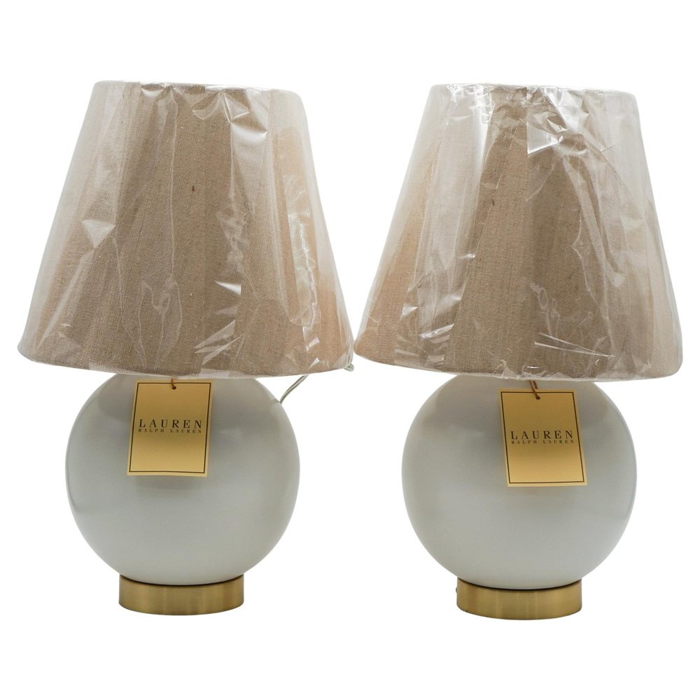 White Ceramic Table Lamps from Ralph Lauren, Set of 2 for sale at Pamono