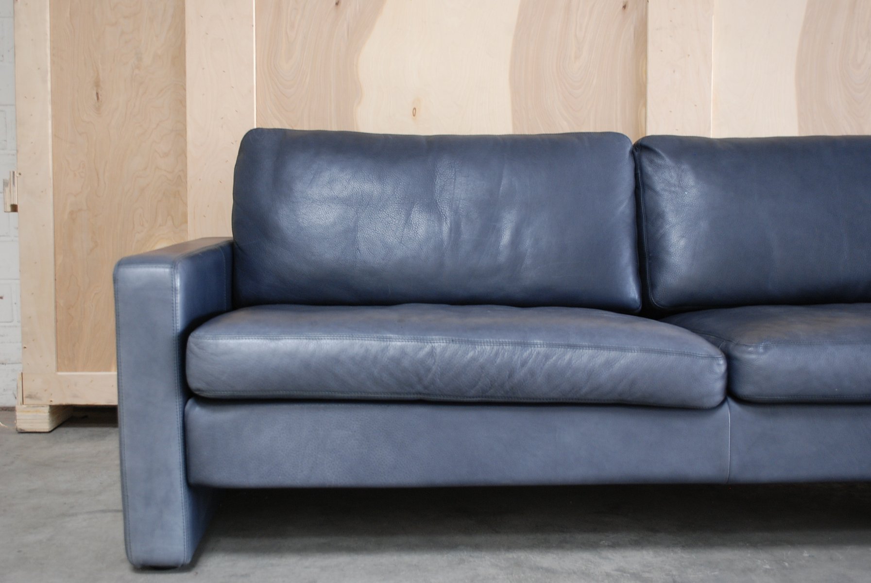 Vintage Conseta Sofa aus Blauem Leder von Cor bei Pamono kaufen