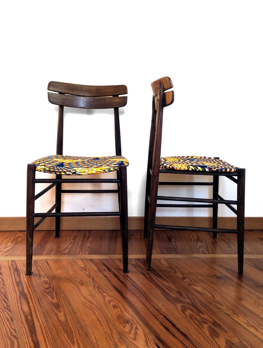 Italian Walnut Chairs 1960s Set Of 2 For Sale At Pamono